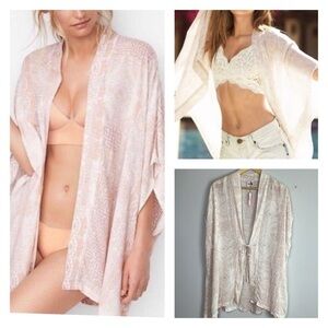 NEW Victoria Secret’s Mosiac Print Tie Kimono OS Swim Cover-Up Beach Top Summer